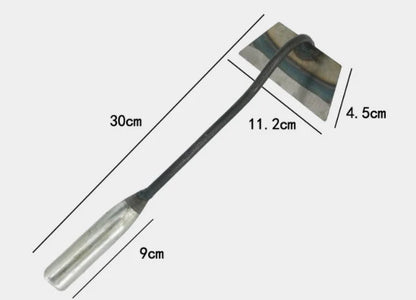 Premium manganese steel garden hoe with hollow design, versatile for weeding, soil preparation, and vegetable planting in the UK