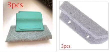 Creative Window Groove Cleaning Gap Brush Slot Cleaner in beige, light grey, and blue