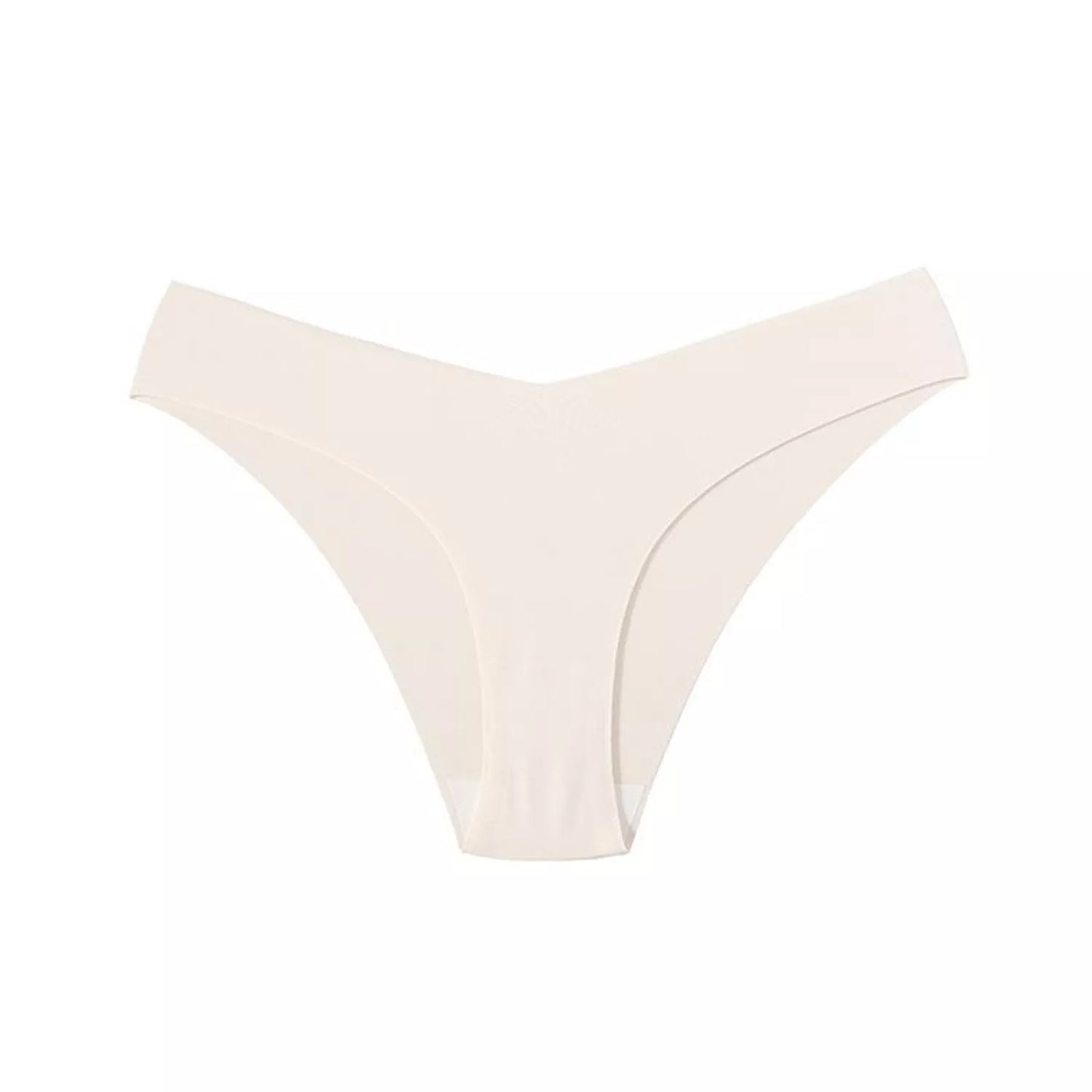 Women's V-shaped Waistband Seamless Ice Silk Panties in 5-colour set