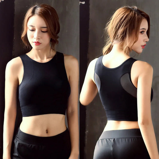 No Underwire Mesh Beauty Back Double-decker Sports Bra in various colors and sizes