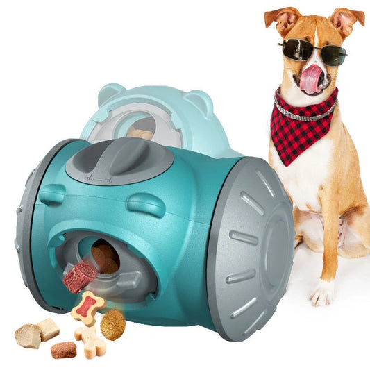 Interactive Dog Tumbler Toy in red, green, pink for small to medium pets
