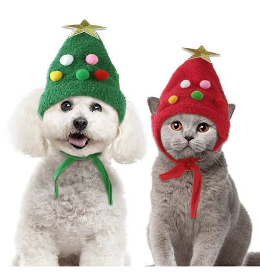Christmas pet costume in velvet with antlers and bib for winter warmth