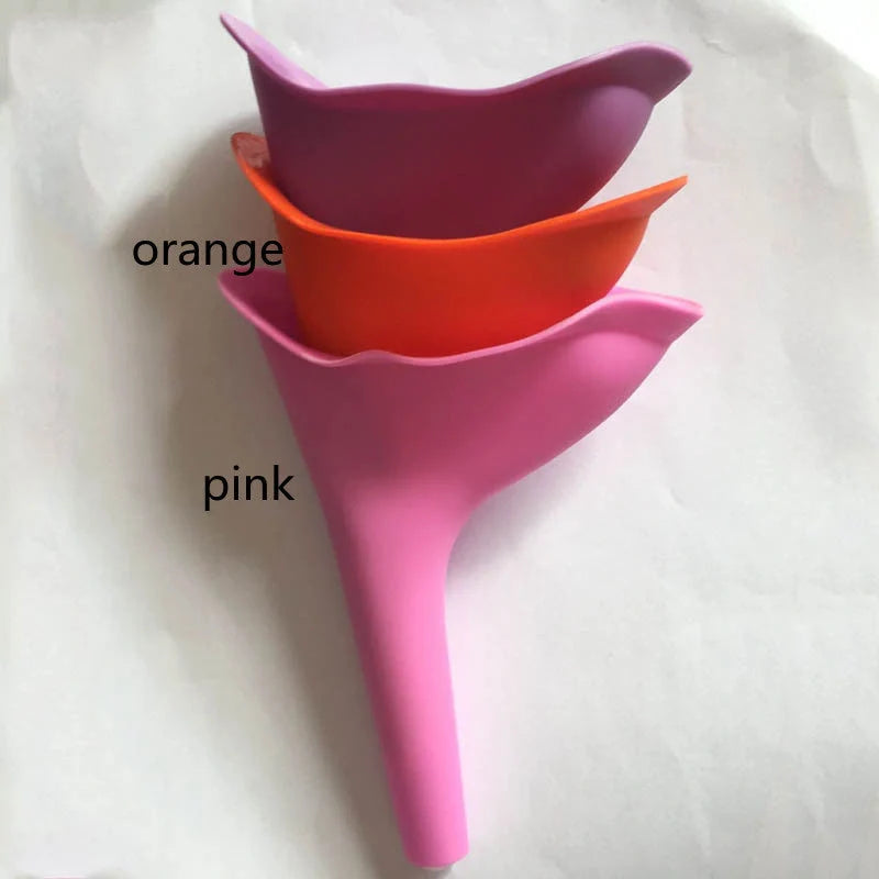 Ladies Standing Urinal in purple, soft flexible silicone for hygienic urination