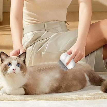 Universal pet grooming comb with ergonomic handle for dogs, cats, and rabbits