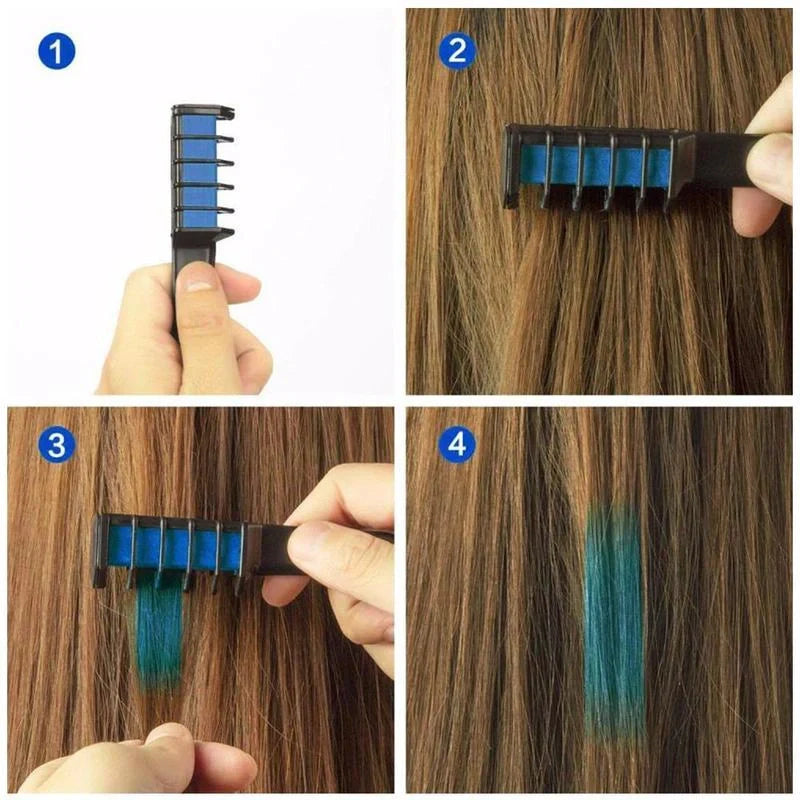 Temporary mini disposable hair colour crayons with brush for vibrant, temporary hair styling