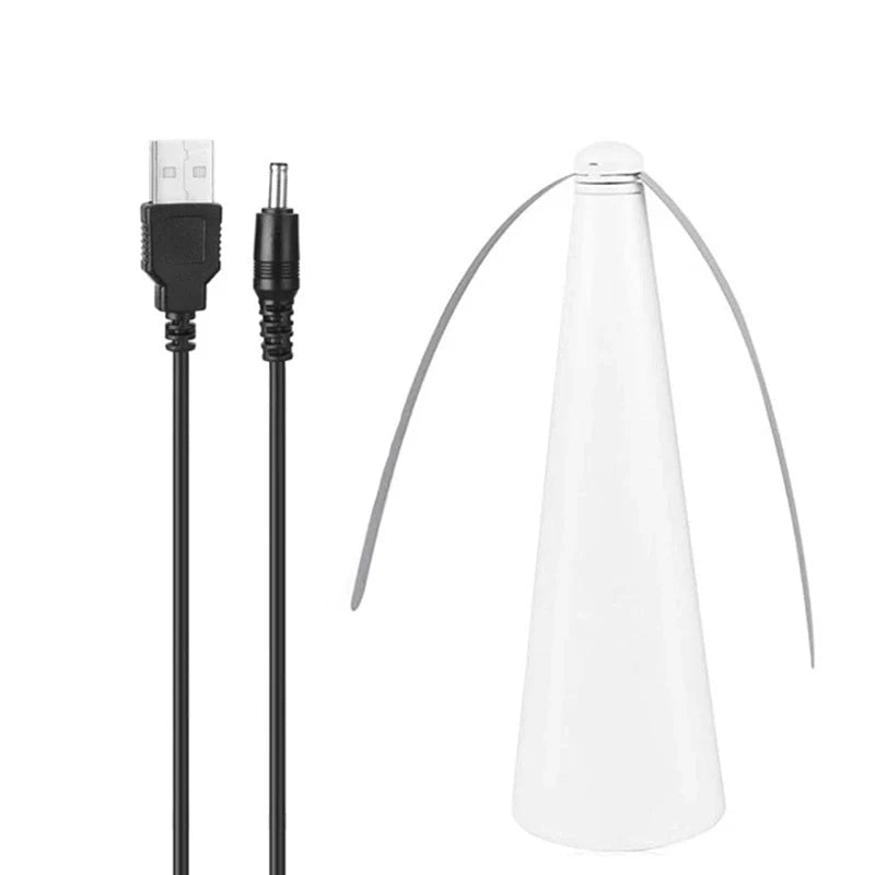 Compact outdoor mosquito repellent fan with safety blades in silver, black, gold, and white options