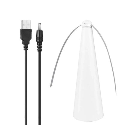 Compact outdoor mosquito repellent fan with safety blades in silver, black, gold, and white options