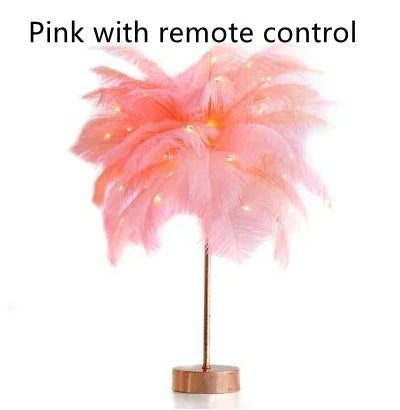 Elegant feather lamp with a vintage-inspired Scandinavian design, featuring adjustable lighting and versatile power options.