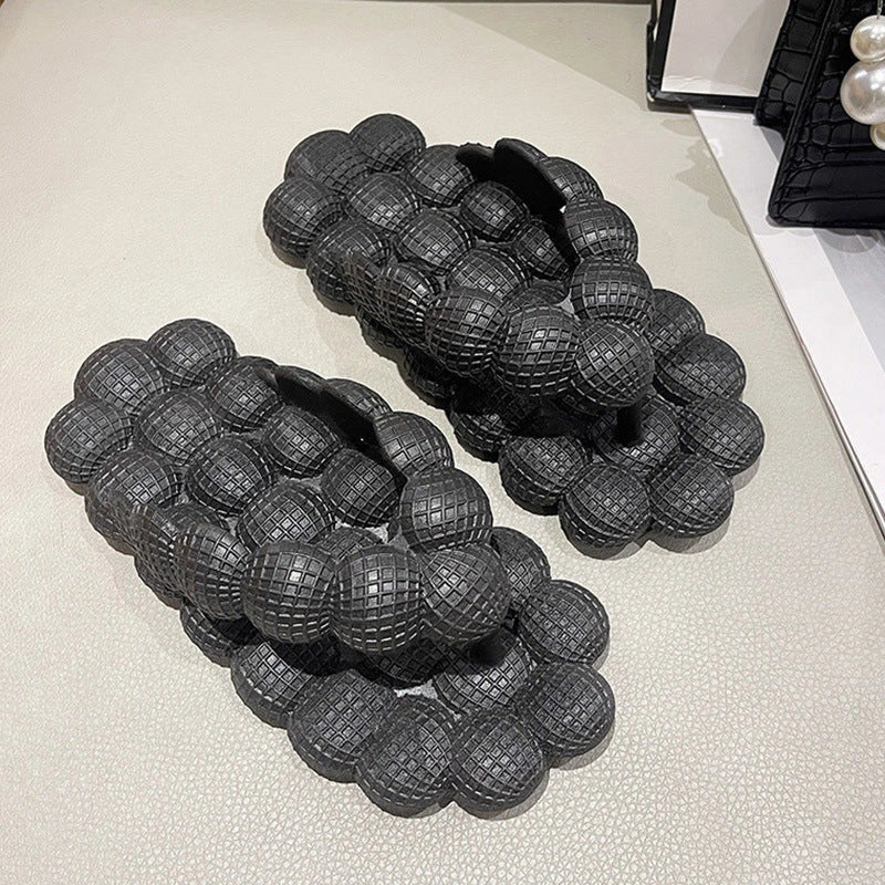 Women's PVC herringbone design bubble slippers in various colours