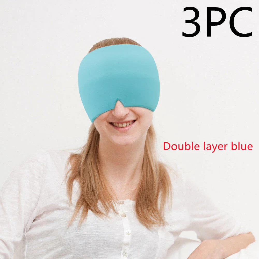 Soothing Ice Therapy Eye Mask for Headache and Migraine Relief, Flexible Gel Material, Adjustable Strap
