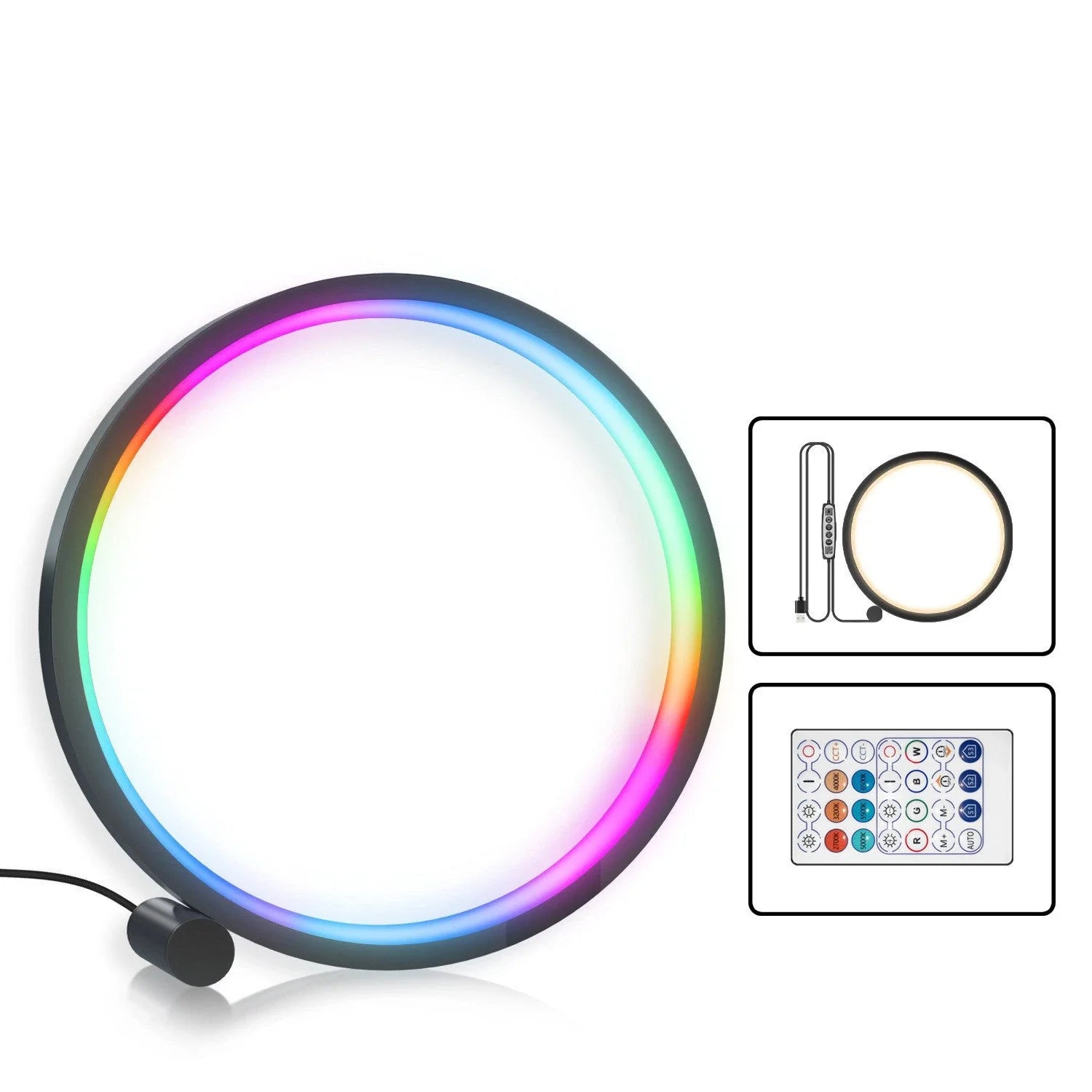 Customizable smart LED night light with music-syncing capabilities and a wide range of RGB color options for mood lighting