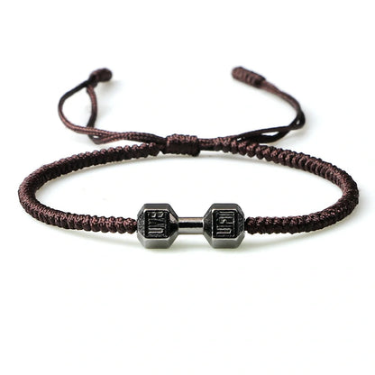 Stylish woven dumbbell alloy bracelet in various sophisticated colour options, showcasing the timeless British charm of this premium accessory.