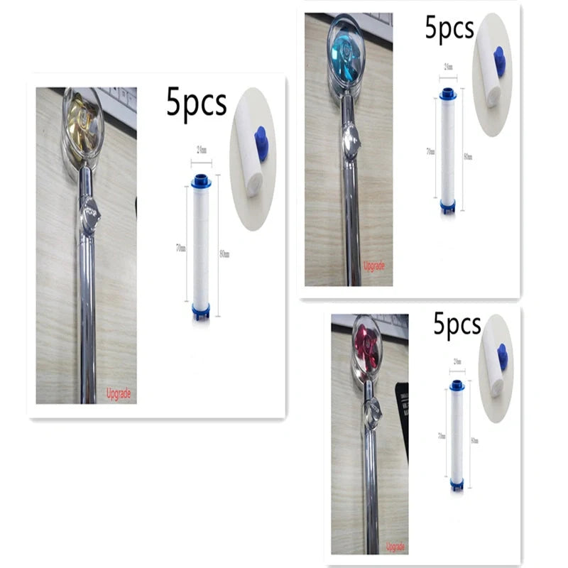 Turbo Propeller Shower Head in various colours with 360-degree fan extension