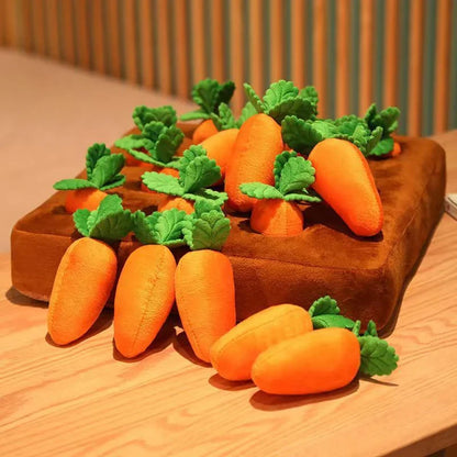 Premium Carrot Plush Toy for Dogs - Interactive Chew Toy and Snuffle Mat with Soft Cotton Exterior and Durable PP Cotton Filling