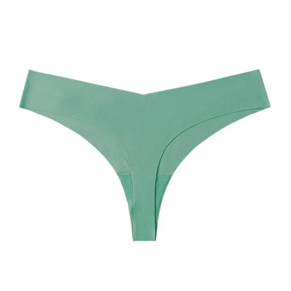 Low waist ice silk T-back underwear set in assorted colours with purified cotton crotch