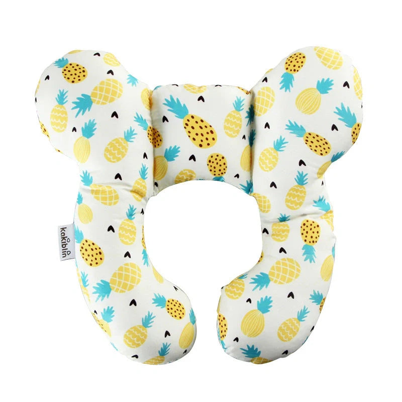 U-shaped baby head support pillow in pure cotton for car safety seats