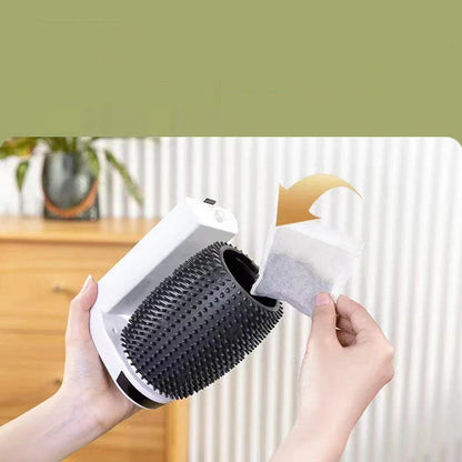 Premium Self-Grooming Cat Corner Scratcher with Soft Brushes for Gentle Grooming and Furniture Protection