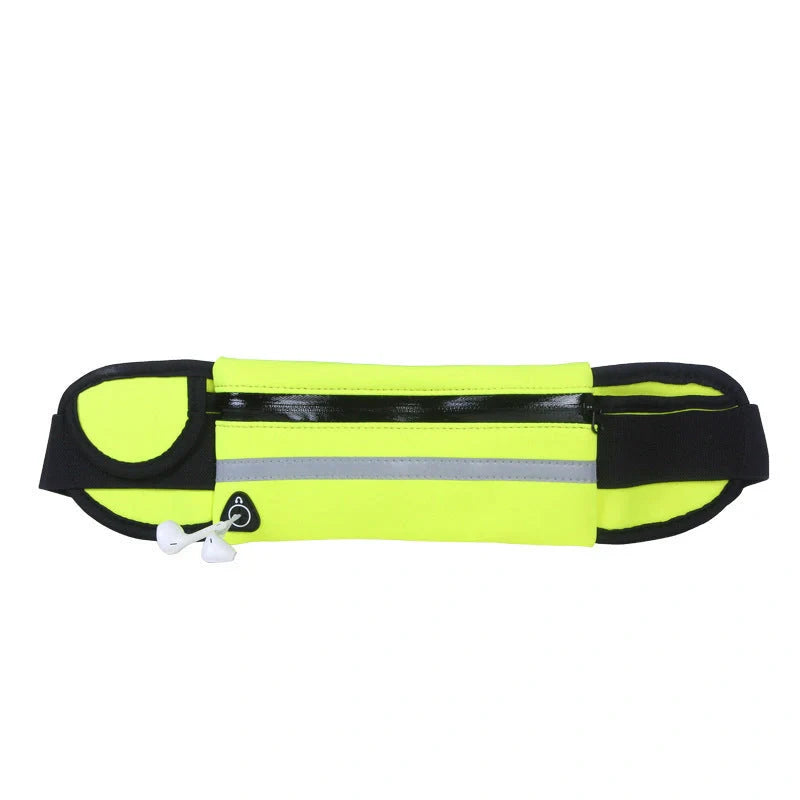 Slim nylon fitness waist bag with zipper pocket for secure storage during sports