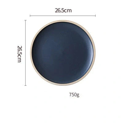 Pure Colour Matte Ceramic Plate Set with sesame point glaze in pink, grey, white, and blue