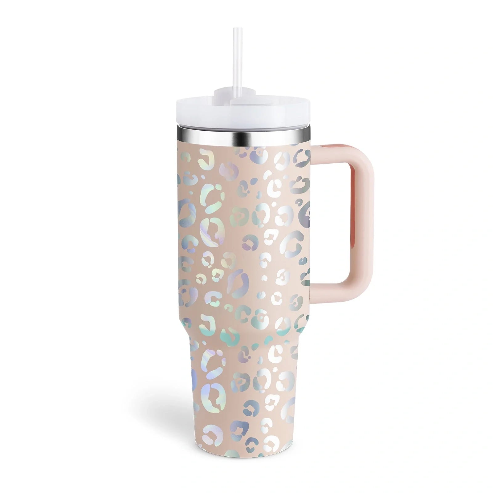 40oz stainless steel coffee mug with handle and straw, BPA-free, various colours available