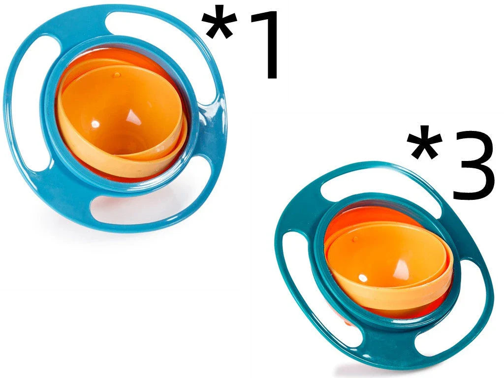 Rotating 360-degree spill-proof tableware bowl in vibrant colours