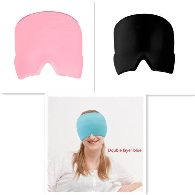 Soothing Ice Therapy Eye Mask for Headache and Migraine Relief, Flexible Gel Material, Adjustable Strap