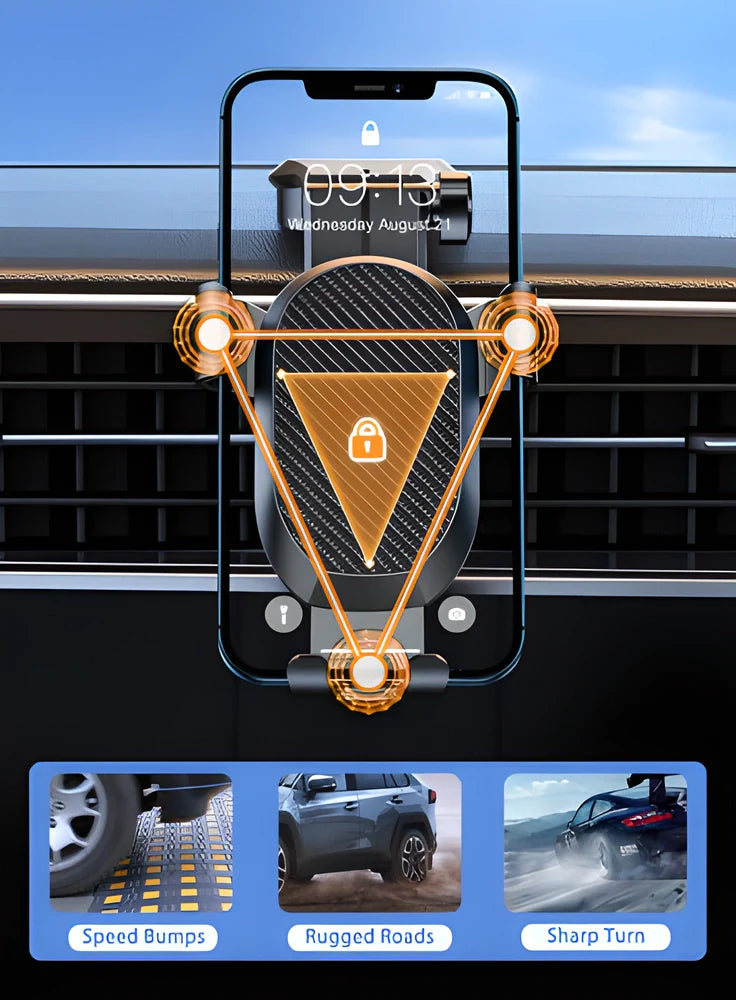 Phrone™ - Sleek 360-degree Magnetic Car Phone Holder for UK Drivers