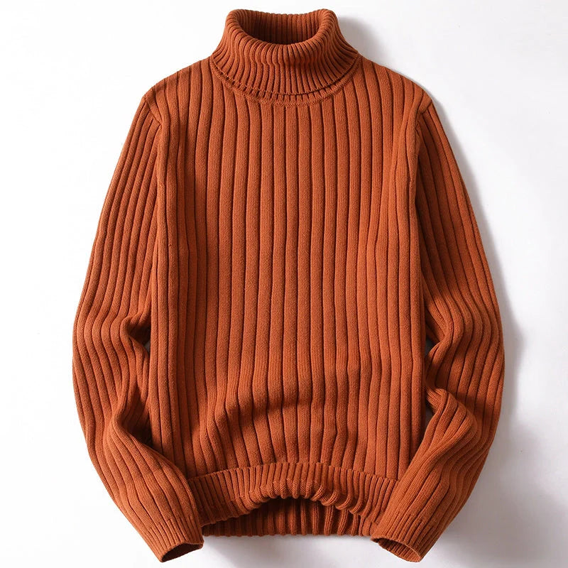 Premium cotton blend turtleneck sweater for men and women, available in multiple colours and sizes.
