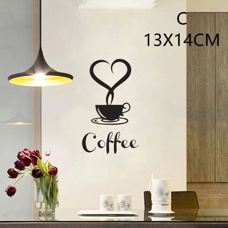 English proverbs kitchen wall stickers with knife and fork design