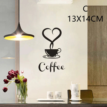 English proverbs kitchen wall stickers with knife and fork design