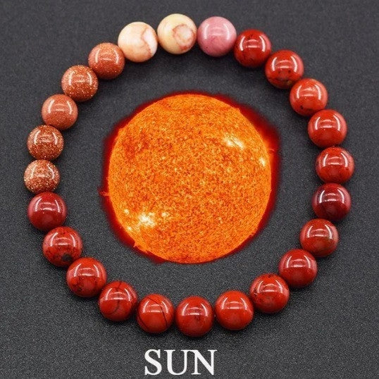 Matte 10mm stone beads couples bracelet in various planet-inspired colours