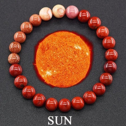 Matte 10mm stone beads couples bracelet in various planet-inspired colours