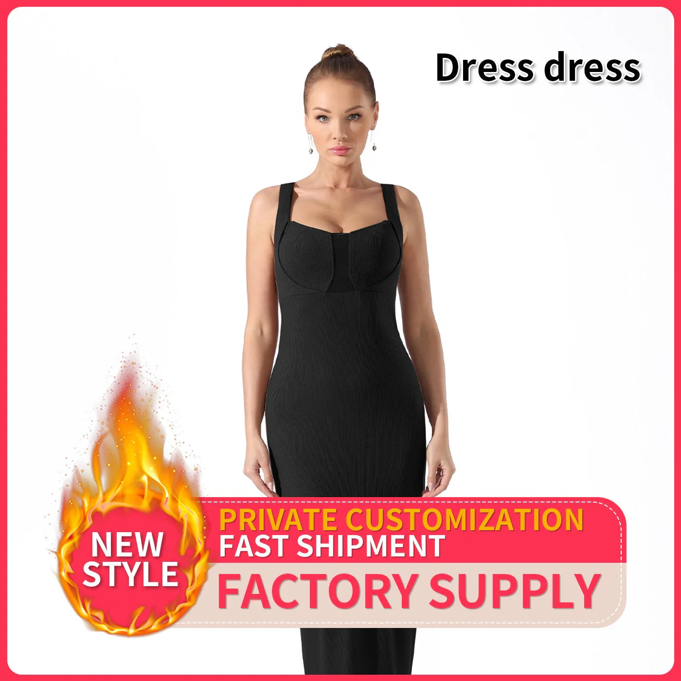 Elegant polyester dress with timeless silhouette and premium materials, suitable for formal events, garden parties, and everyday wear