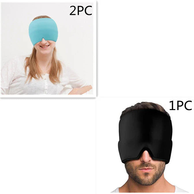 Soothing Ice Therapy Eye Mask for Headache and Migraine Relief, Flexible Gel Material, Adjustable Strap