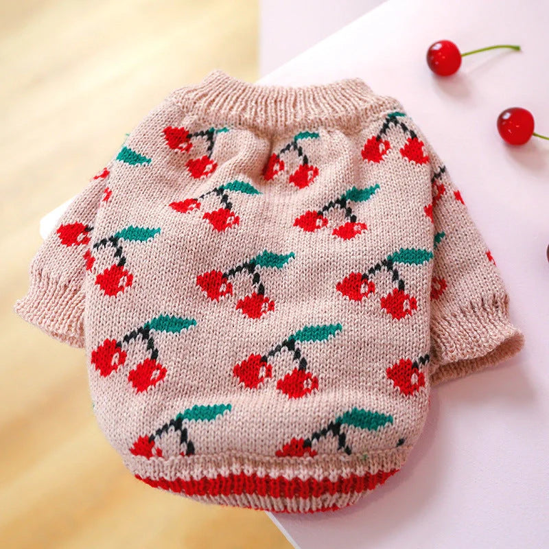 Bowknot Hollow Knit Dog Sweater in various colours and sizes