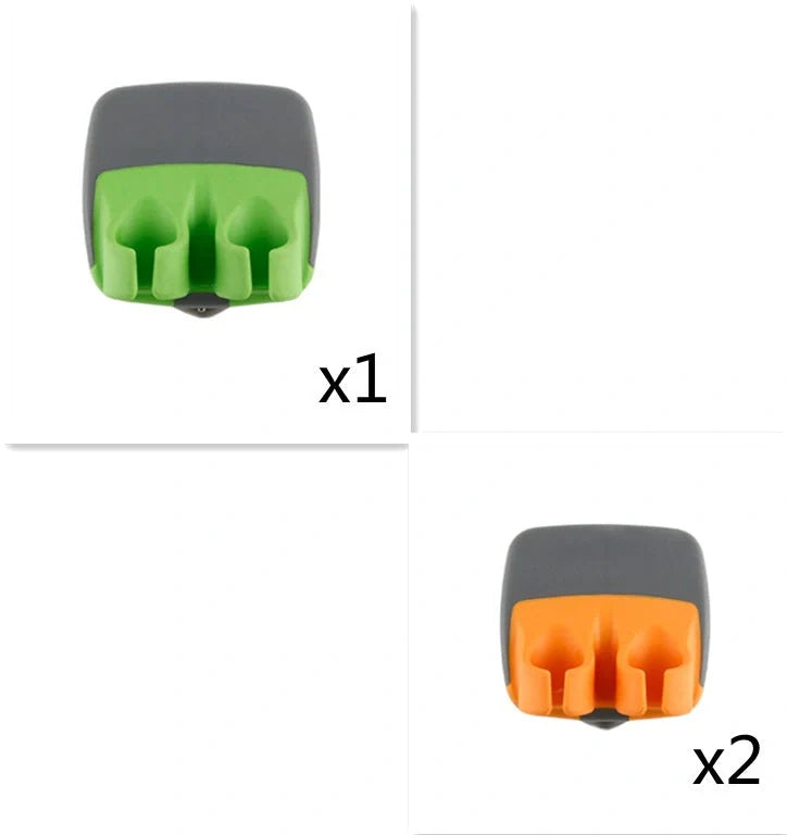 Two-finger peeler with ergonomic grip and stainless steel blade