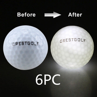 Luminous golf balls emitting a trail of light as they soar through the night sky, offering a captivating golfing experience.