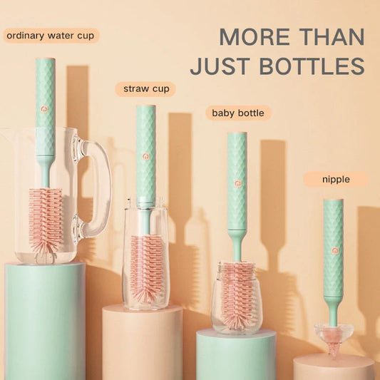 Electric Silicone Bottle Brush with 360-degree rotation for cleaning baby bottles and pacifiers