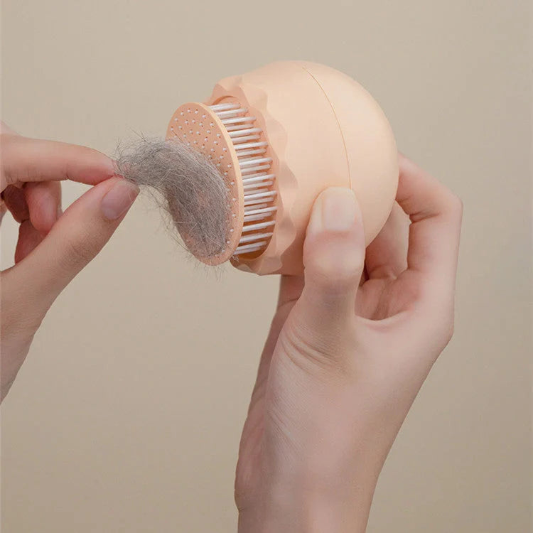 Floating Massage Pet Needle Comb for cat grooming in orange pink and baby blue