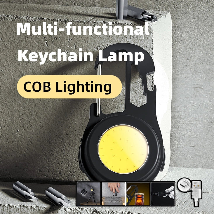 6 IN 1 Multi-functional Mini Keychain Lamp with Super Bright COB Light