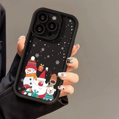 Santa Claus themed frosted shockproof silicone iPhone case in multiple colours