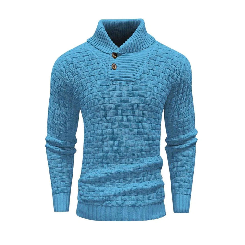 Men's slim button turtleneck sweater in various colours for stylish winter wear