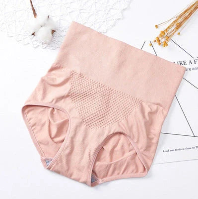 Seamless high-waist slimming briefs in various colours, offering a flattering and comfortable fit for the British consumer.