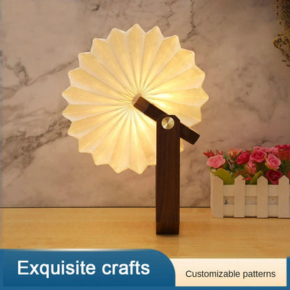 Nordic style wooden hand lamp with USB rechargeable feature, extendable up to 30 cm