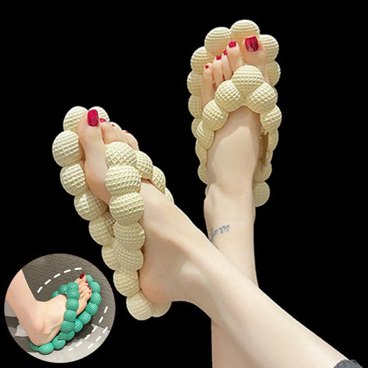 Women's PVC herringbone design bubble slippers in various colours