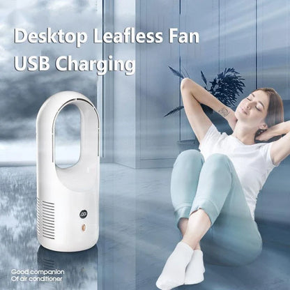 Powerful bladeless fan with sleek design and quiet operation for efficient cooling