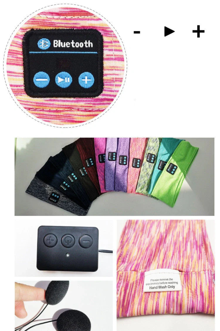 Wireless music headband with Bluetooth, hands-free calling, and voice control features