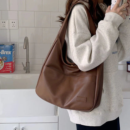 Spacious Women's Tote Bag in Brown, Black, and White Colours with Comfortable Shoulder Straps