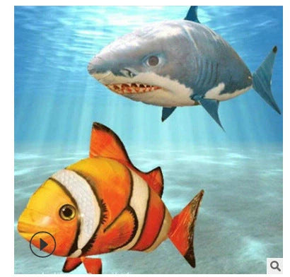 Remote Control Shark Toys Air Swimming Fish in vibrant colours, ready for indoor play