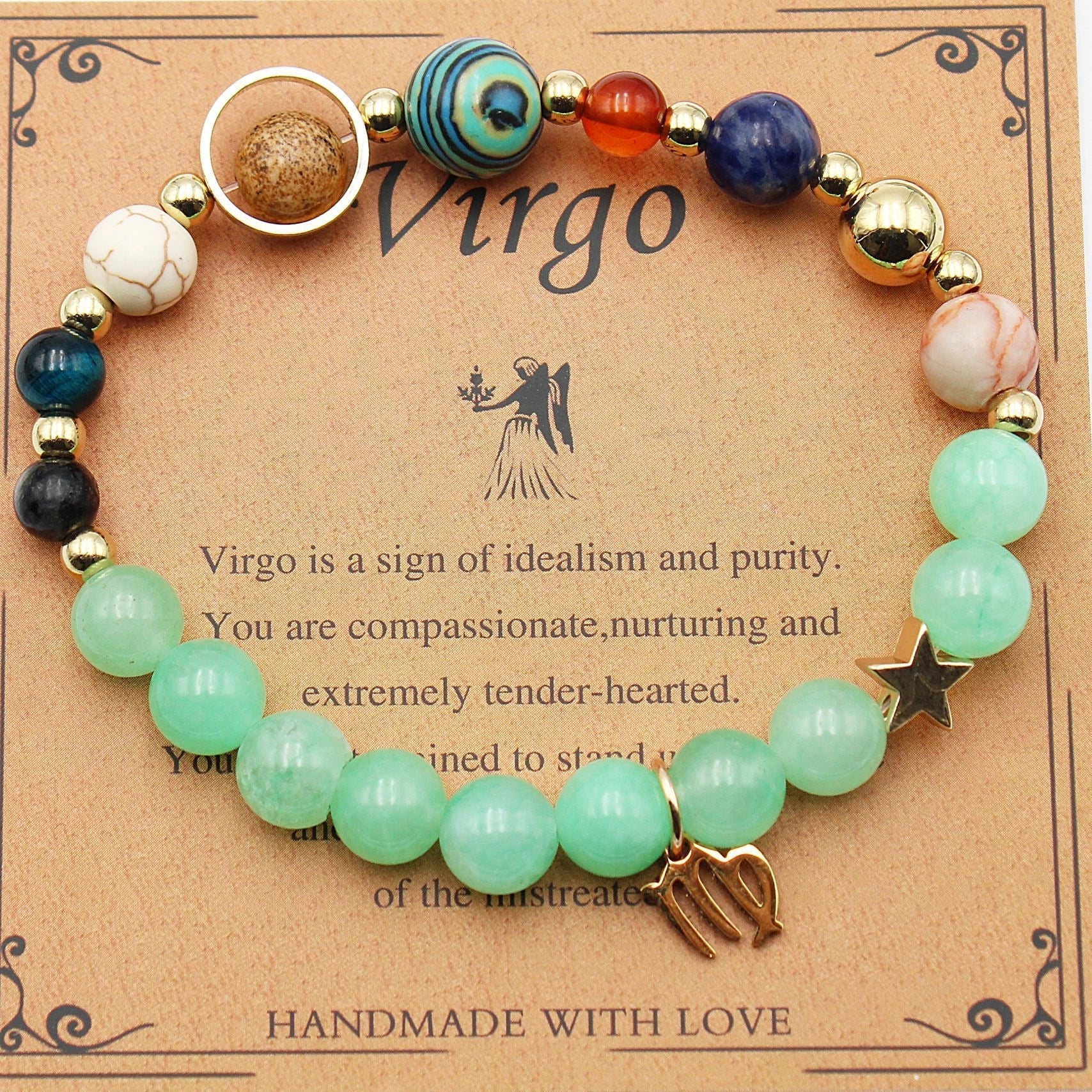 Morgan Stone Beaded Bracelet with twelve constellation designs